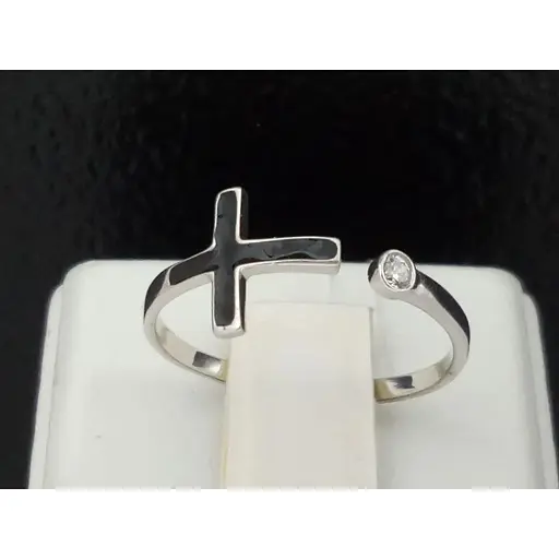 Серебряное кольцо Qvaliz с фианитом и эмалью. 901-01115 18 - фото 4