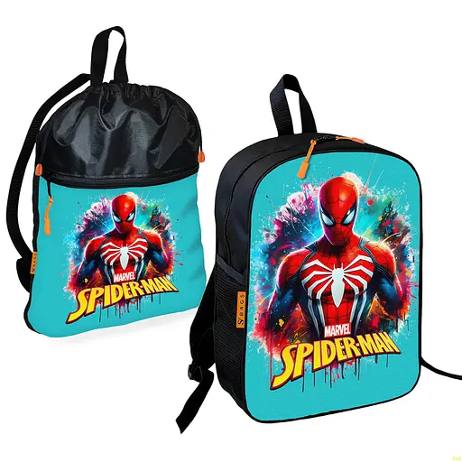 Школьный рюкзак детский Человек-паук + Сумка для обуви спортивной формы рюкзак-мешок мальчику (01894)