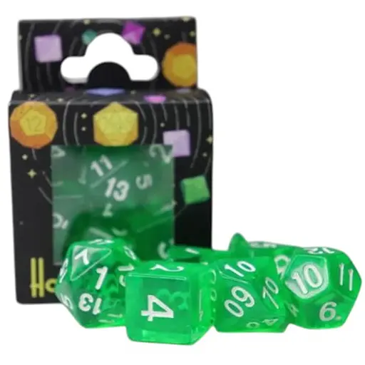 Набір кубиків Transparent 7 Dice Set - Green , 7 шт. (g7dtran05) - фото 1