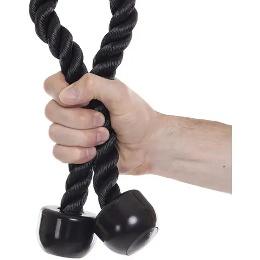 Канат для тяги York Fitness подвійний хват на трицепс з обертовим підвісом, хром - фото 4