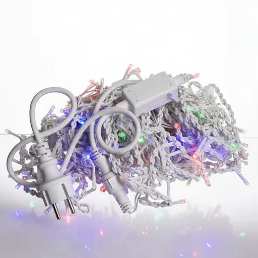 Наружная новогодняя гирлянда бахрома (белая проволока) Xmas W-2 10x0.6 м 200 LED Разноцветный - фото 2
