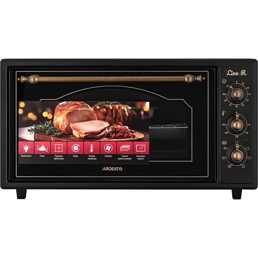 Піч електрична Ardesto Line-R, 48 л, 1600 Вт, механіч., конвенція, чорний - фото 3