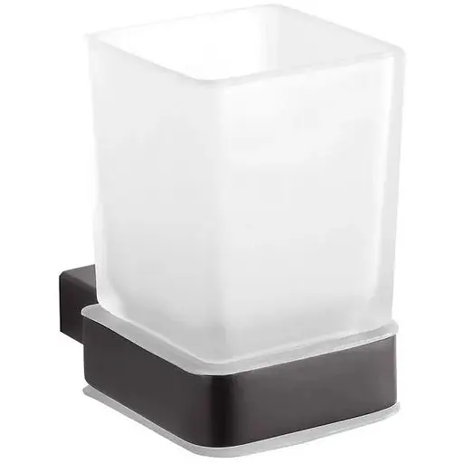 Склянка з тримачем Bemeta Nero скло 135011010 білий - фото 1