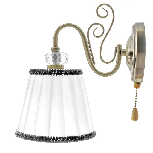 Бра Brille BKL-484W/1 настінне накладне у спальню класичне з абажуром E14 AB - фото 4