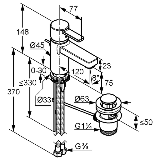 Смеситель для умывальника Kludi Zenta XL 382609175 - фото 3