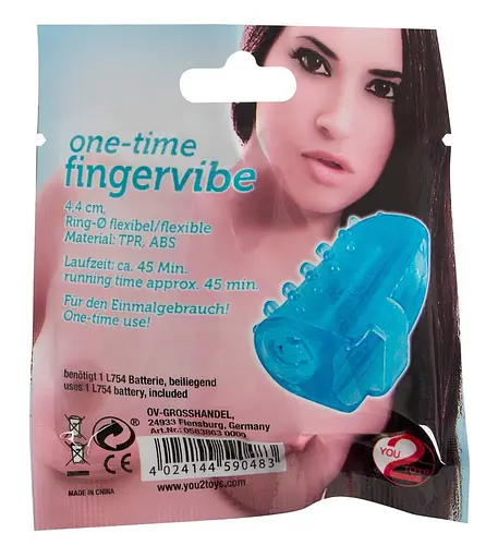 Вібратор You2Toys на палець One-Time Fingervibe 4.4 см синій - фото 7