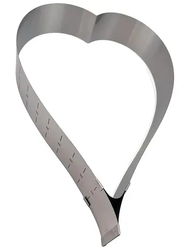 Розсувна форма для випікання та збирання тортів з нержавіючої сталі у вигляді серця 15-30 см, Kitchen Master Сірий 85288 - фото 6