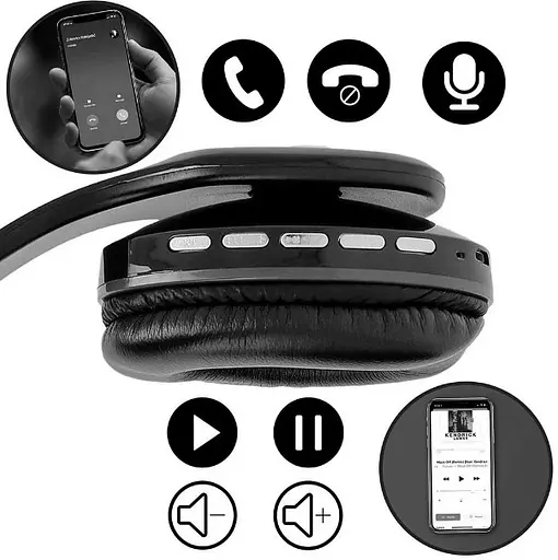 Наушники stereo гарнитура Inkax HP-07 Foldable (Черный) - фото 3