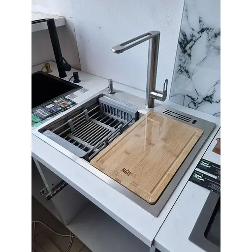 Мийка для кухні Nett NS-5747 накладна з нержавійки кухонна станція - фото 5