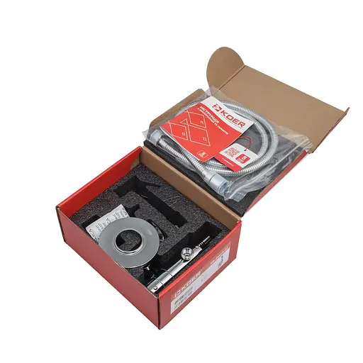 Гігієнічний душ прихованого монтажу Koer KB-24029-01 із термостатом Black KR5485, Хром - фото 4