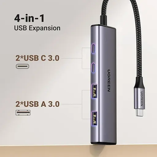 Хаб разветвитель адаптер Ugreen 4-Port Usb-C Hub на 4 выхода UGR-15395 - фото 3