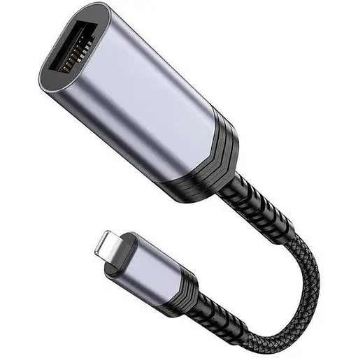 Внешняя сетевая карта-адаптер кабель Hoco UA26 iP ethernet adapter (100 Mbps) - фото 1