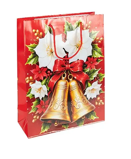 Пакет подарочный "Новый Год" 2578-1 вертикальный 18*21,5*8 см, ручка-шнурок (6900077488999) Вид 1 - фото 1