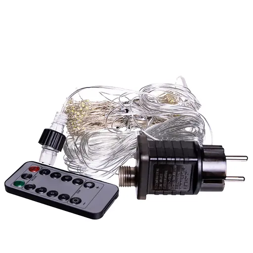 Новорічна гірлянда кімнатна штора Garlando D400LED2MY 3х2 м 400 LED Хвойна лапа Жовте світло  - фото 2