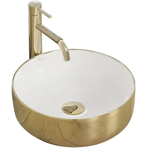 Умивальник Rea Sami gold white накладний REA-U1801, Золотий - фото 1