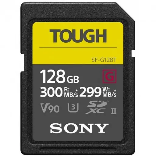 Карта памяти Sony 128GB SDXC C10 UHS-II U3 V90 R300/W299MB/s Tough (SFG1TG) - фото 1