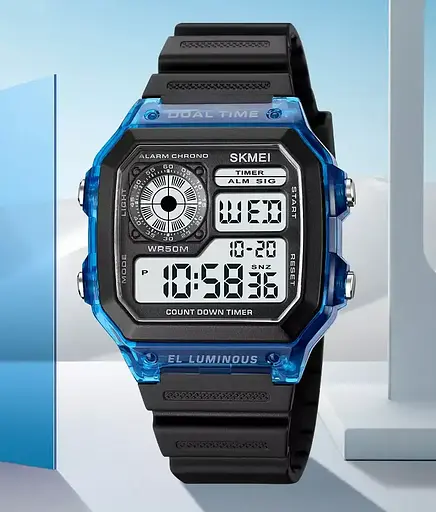 Чоловічий наручний спортивний годинник Skmei 1998 (Синій) - фото 7