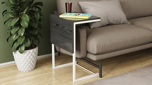 Стол журнальный приставной Терри Комбо 345x662x440 Белый металл ДСП Сосна Кембра 16мм FRD-105145 - фото 6