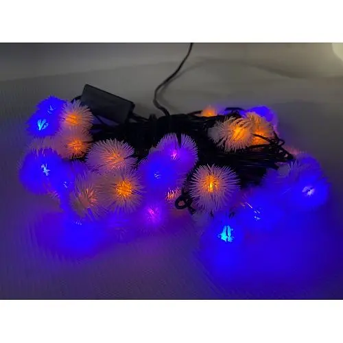 Гирлянда Brille 1601-62 Пушистик 40 LED новогодняя 7 м переходник желто-синяя