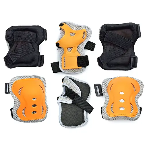 Комплект детского шлема и защиты Yongkang GB24429-2009 S (5–9 лет) оранжевый динозавр (G0001138) - фото 8