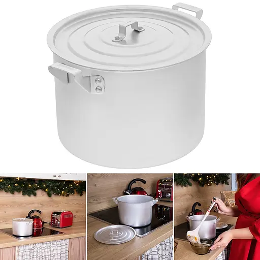 Кастрюля матовая алюминиевая с крышкой 4.5 л, Interos Серый 85665 - фото 3