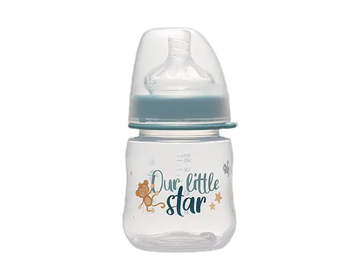 Бутылка 150 мл. с широкой горловиной + соска с широким горлышком (Система "Actiflex") (мальчик) M - фото 1