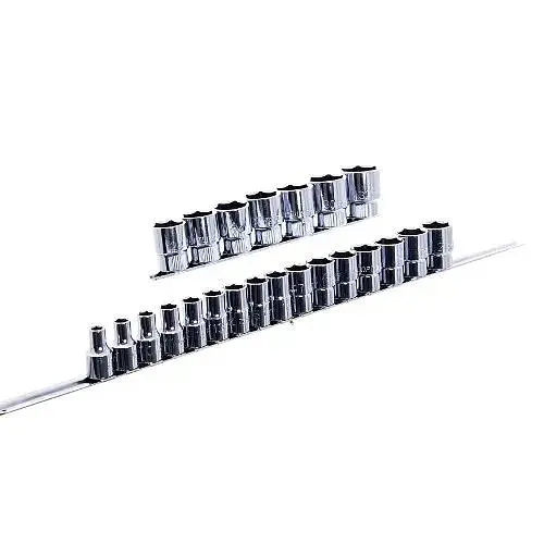 Комплект 12-гранних головок на планці 12-гр. 1/2, 23 од. 8-32 мм Toptul hoz0007622 - фото 1