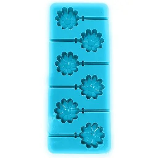 Силиконовая форма для леденцов и конфет на палочке "Цветок", Kitchen Master Бирюзовый 87398 - фото 1