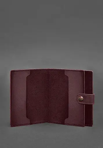 Кожаная обложка-портмоне для удостоверения офицера 11.0 бордовая Crazy Horse - фото 6