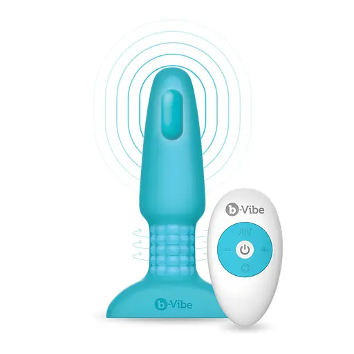 Анальна пробка B-Vibe Rimming Plug 2 15 см (бірюзовий)