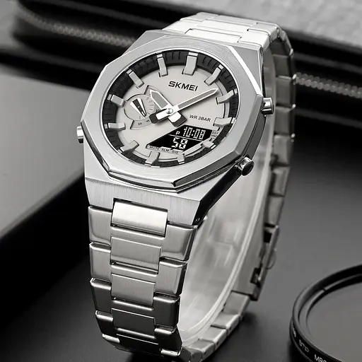 Наручний годинник чоловічий 1816SIBK Silver-Black Skmei acs0030570 - фото 4