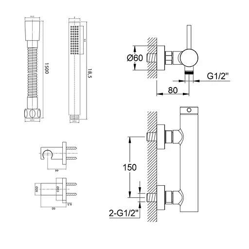 Смеситель для душа Kohlman Axel chrome настенный KPL-QW120A Хром - фото 2