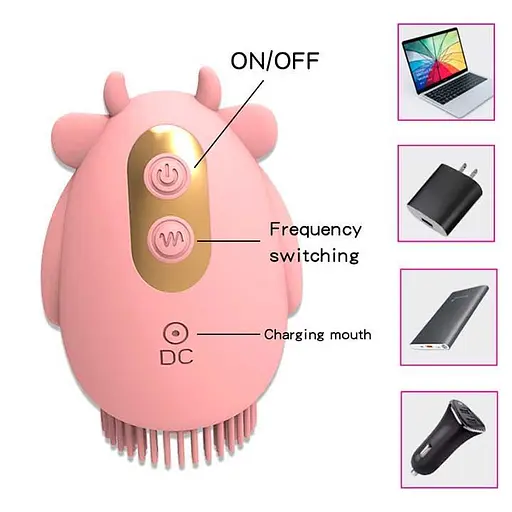 "Бичок" USB вакуумний вібратор-вуманаizer двосторонній для стимуляції клітора Рожевий K000736 - фото 3