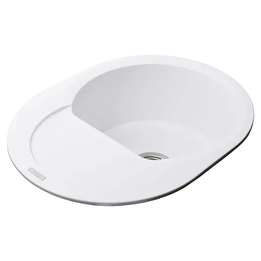 Гранитная мойка Globus Lux Moraine белый 600x470 мм А0007, Белый - фото 3