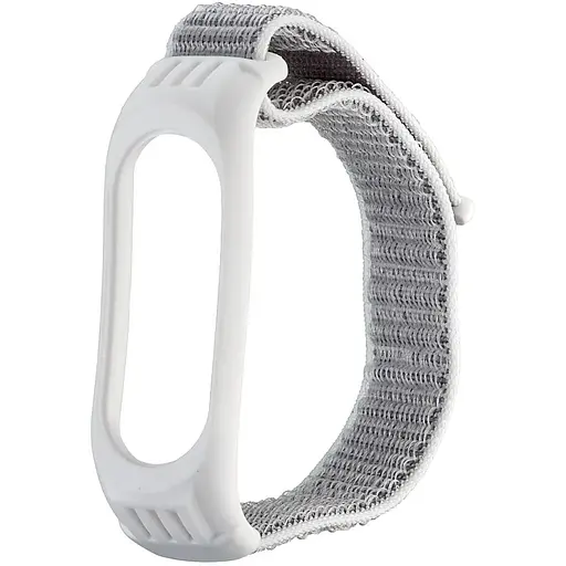 Ремінець Nylon Mi Band 5/6 Білий Сріблястий - фото 1