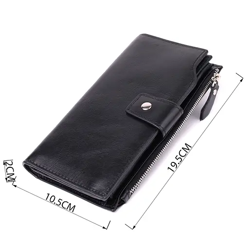 Вертикальный стильный кошелек из гладкой натуральной кожи Vintage 10.5х19.5х2 см acs0029596 - фото 3