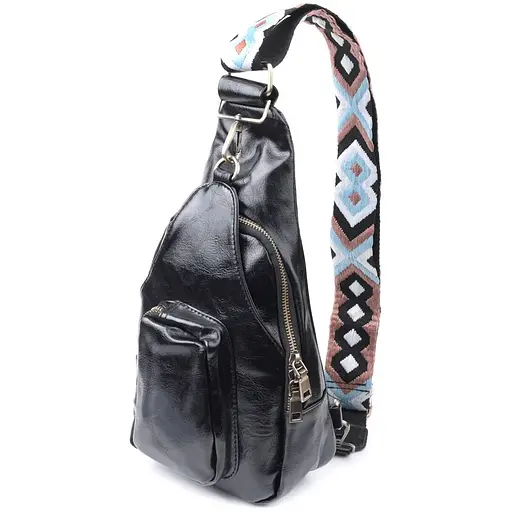 Женская сумка Vintage из экокожи с акцентом на текстильную лямку 18х33х10 см sum0026970 - фото 1