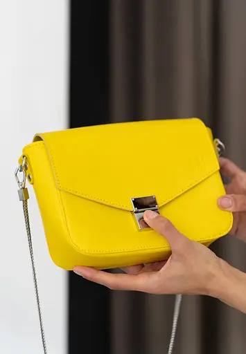 Жіноча шкіряна сумочка Yoko жовтий краст - фото 3