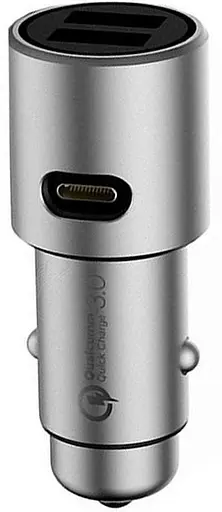 Автозарядний пристрій Xiaomi Car Quick Charger 3.0 36 W 2 USB + Type-C (GDS4053CN) сріблястий - фото 2