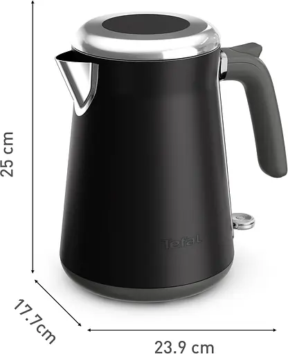 Електрочайник Tefal Collection 1.68л, Strix, нерж. сталь, чорний - фото 2