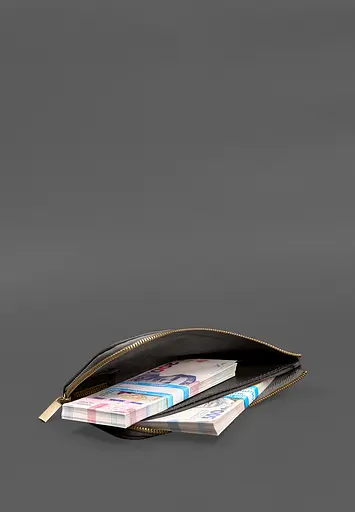 Кожаный портмоне-купюрник на молнии 14.1 темно-коричневый - фото 3