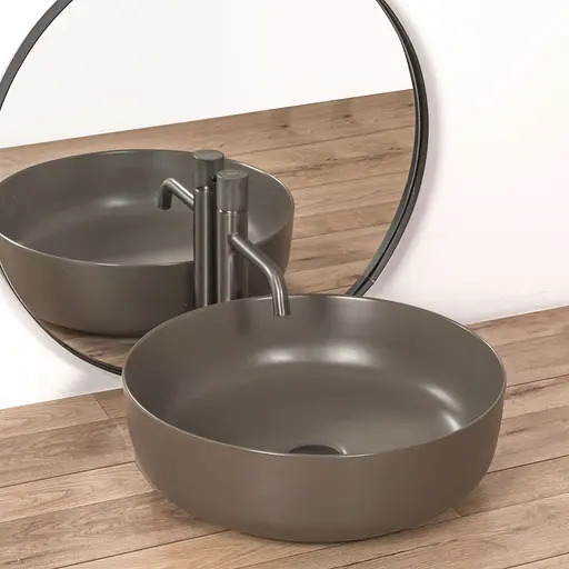 Умивальник Rea Elma grey mat накладний REA-U8495, Сірий - фото 2