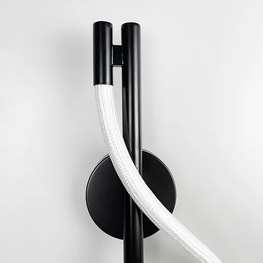 Бра чорне із обплетеним неоном 40 см Арт. W 203/400 BK Line F - фото 4