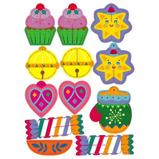 Адвент-календарь "Праздничные украшения" АРТ19514У от "Ранок" - шаблоны для создания новогодних игрушек - фото 3