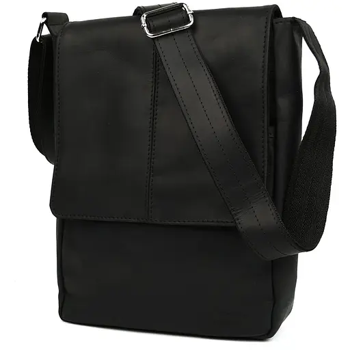 Чоловіча сумка шкіряна А4 через чорне плече TARWA 33х26х8 см sum0028178 - фото 2