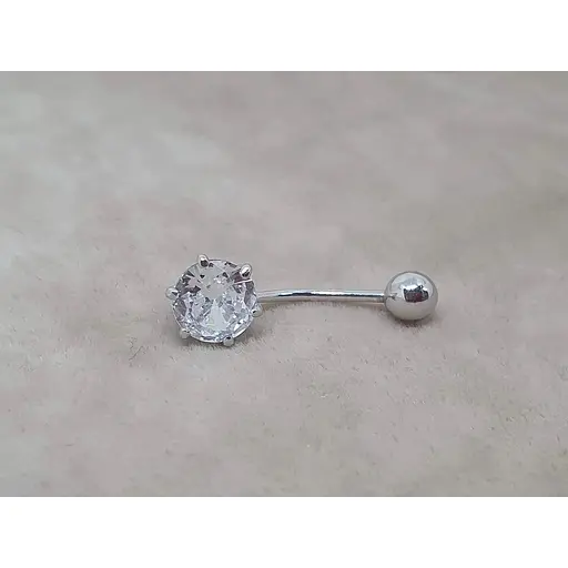 Срібна сережка для пірсингу пупка Ірій. 6031 - фото 2