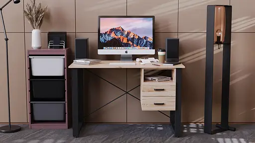 Письменный стол с ящиками Ferrum-decor Оскар 750x1200x600 металл Черный ДСП Дуб Сан-Марино 16 мм (FRD-103214) - фото 4