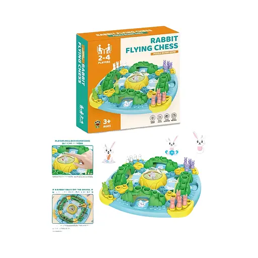 Гра-ходилка для дітей "Зайчики" з фігурками та гральним кубиком, від 3 років, 595-24