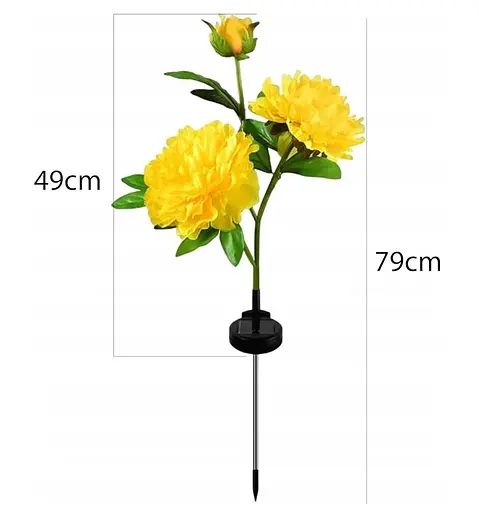 Світильники Sun Lamp садові на сонячній батареї квіти півонія 2 шт - фото 2