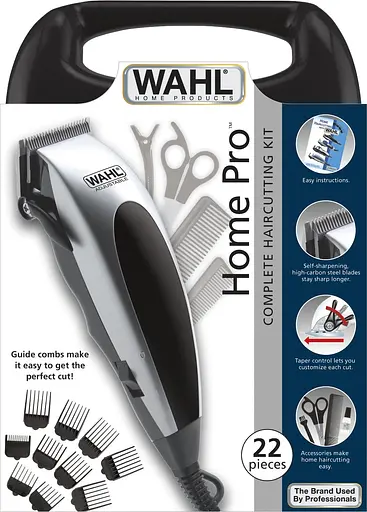 Машинка для стрижения Moser Wahl HomePro, от сети, вибрационный мотор, насадок-8, кейс,ножницы, расческа в компл, сталь, черно-серебристый - фото 9